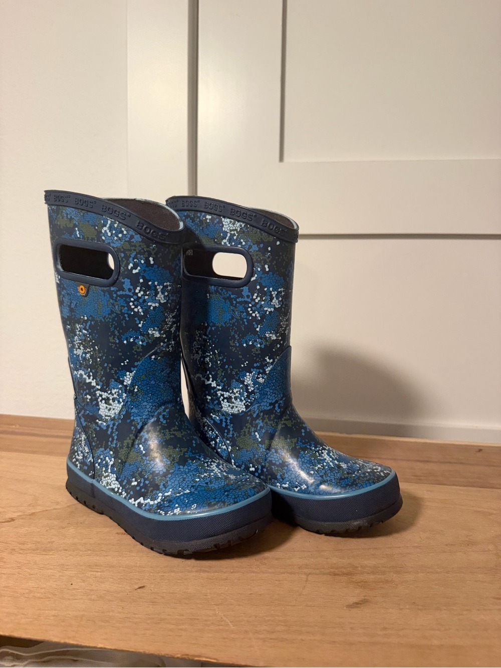 Bogs Kids Blue Camouflage Splash Rain Boots